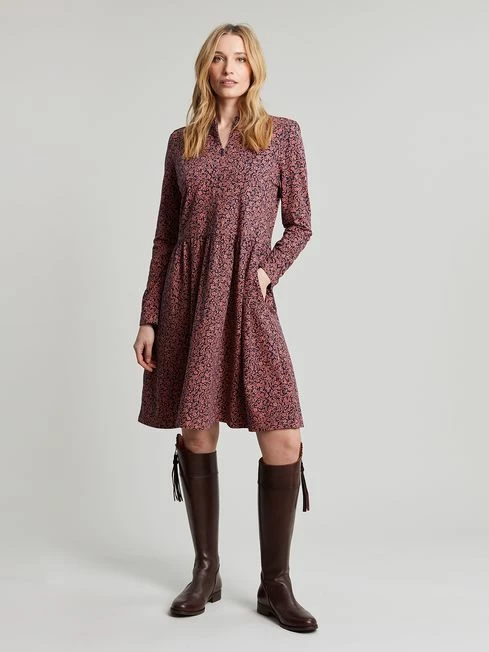 Joules Pink Aurora Zip Down Jersey Dress 5 Joules Pink Aurora Zip Down Jersey Dress - Image 3