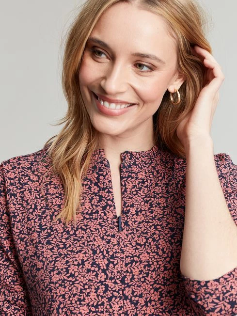 Joules Pink Aurora Zip Down Jersey Dress 6 Joules Pink Aurora Zip Down Jersey Dress - Image 4