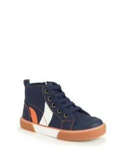 Start Rite Arcade Blue Canvas High-top Zip Up Trainers -UK Clothing Sales 2024 D77473s3