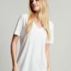 White V Neck T-shirt -UK Clothing Sales 2024 D81645s