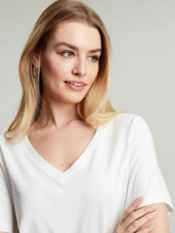 White V Neck T-shirt -UK Clothing Sales 2024 D81645s5