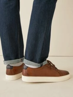 Tan Brown Leather Trainers -UK Clothing Sales 2024 M23376s5