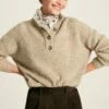 Oatmeal Button Up Jumper -UK Clothing Sales 2024 M48341s