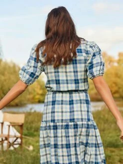 Joules Blue Amalie Check Dress -UK Clothing Sales 2024 M92826s8