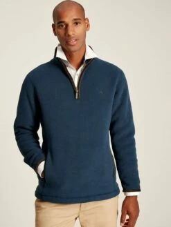 Blue Quarter Zip Fleece Sweatshirt