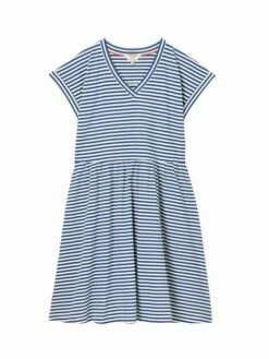 Blue Stripe Jersey Short Dress -UK Clothing Sales 2024 N01051s6