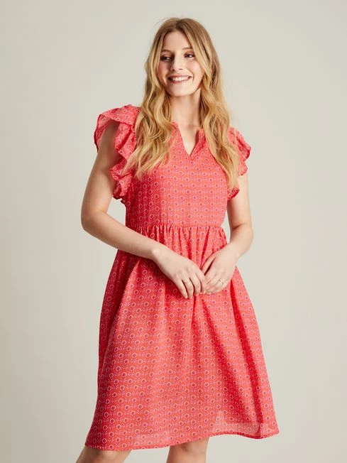 Joules Pink Faith Frill Short Dress 3 Joules Pink Faith Frill Short Dress