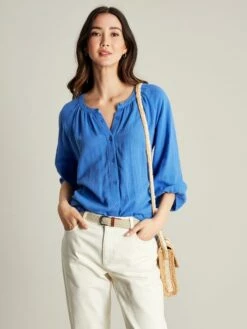 Blue Button Through Blouse