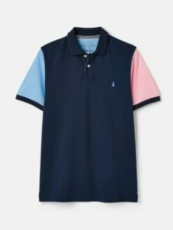 Blue Colourblock Polo Shirt -UK Clothing Sales 2024 N01472s7