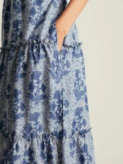 Light Blue V-Neck Tiered Dress -UK Clothing Sales 2024 N02602s6