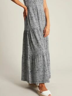 Blue Jersey Tiered Dress -UK Clothing Sales 2024 N02603s4