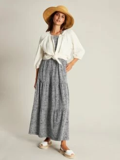 Blue Jersey Tiered Dress -UK Clothing Sales 2024 N02603s5