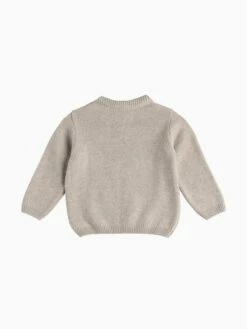 Trotters London Natural Little Oatmeal Thomas Train Jumper -UK Clothing Sales 2024 N32 288s3