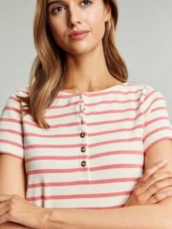 Pink Henley Button Down A-Line Dress 14 Pink Henley Button Down A-Line Dress -UK Clothing Sales 2024 T61770s6