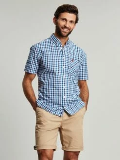 Wilson Blue Short Sleeve Classic Fit Shirt