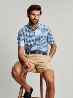 Wilson Blue Short Sleeve Classic Fit Shirt -UK Clothing Sales 2024 U46 244s4