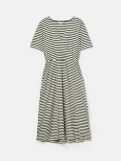 Grey Striped Wrap Midi Dress -UK Clothing Sales 2024 U75384s7