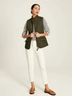 Green Showerproof Diamond Quilted Gilet