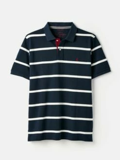 Navy Blue Classic Fit Striped Polo -UK Clothing Sales 2024 U75497s6