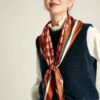 Burnt Orange Silk Square Scarf -UK Clothing Sales 2024 U87788s