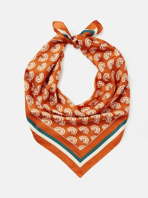 Burnt Orange Silk Square Scarf 6 Burnt Orange Silk Square Scarf - Image 4